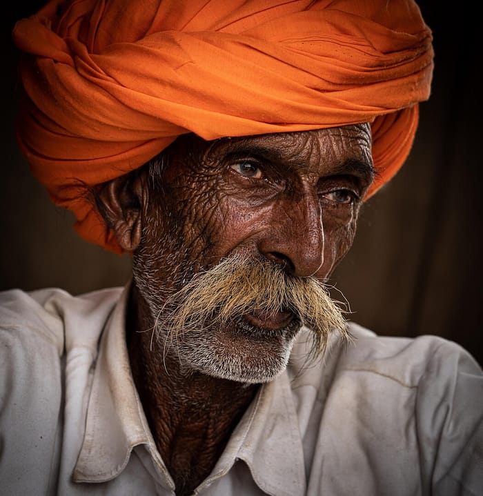 Street portrait of Rajasthani man